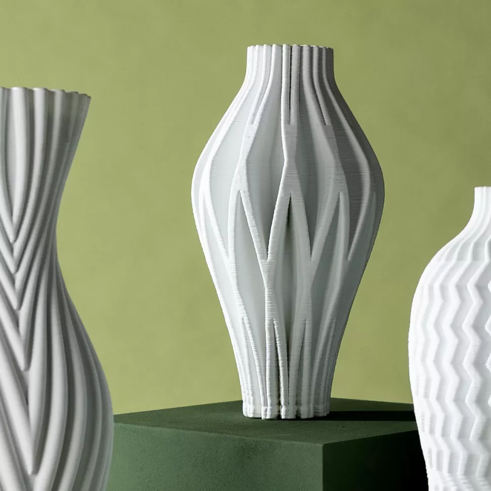 Wazony-KARE Design Wazon Ceramiczny Skandynawski Biały Ø20x37 Cm