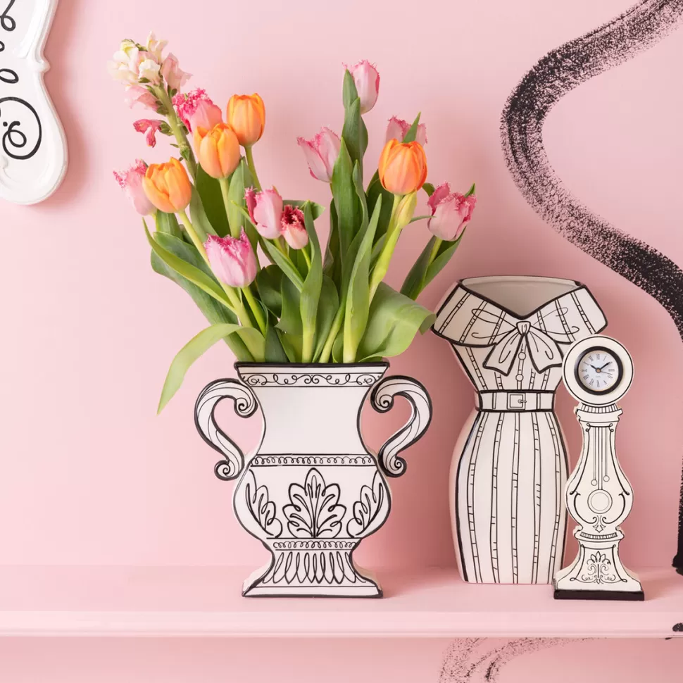Wazony-KARE Design Wazon Ceramiczny Z Uchwytami Biały 23x24 Cm