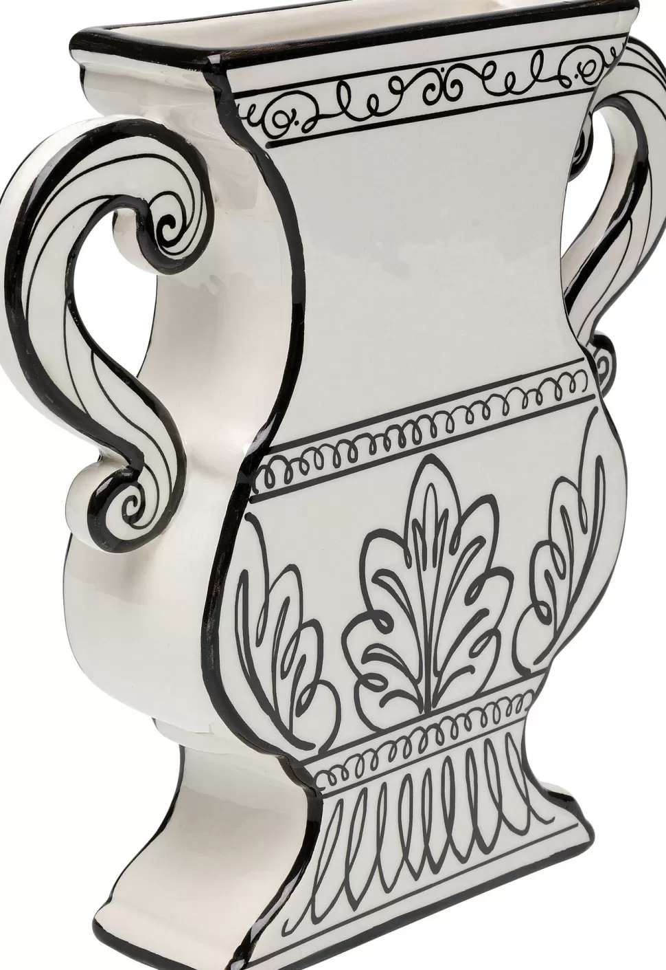 Wazony-KARE Design Wazon Ceramiczny Z Uchwytami Biały 23x24 Cm