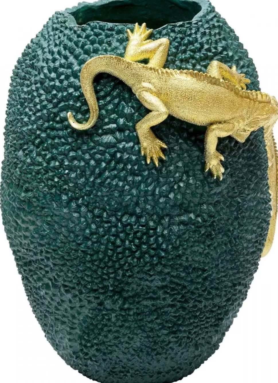 Wazony-KARE Design Wazon Chameleon Jack Fruit Ø39x39 Cm Zielono-złoty