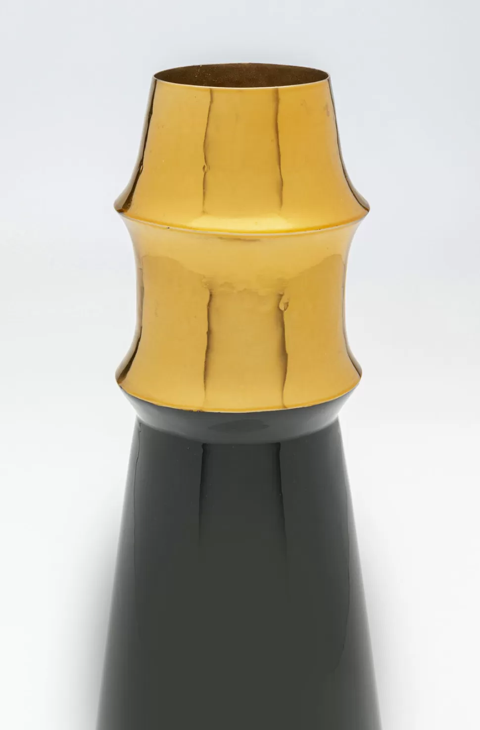 Wazony-KARE Design Wazon Ciera Ø14x35 Cm Czarno-złoty