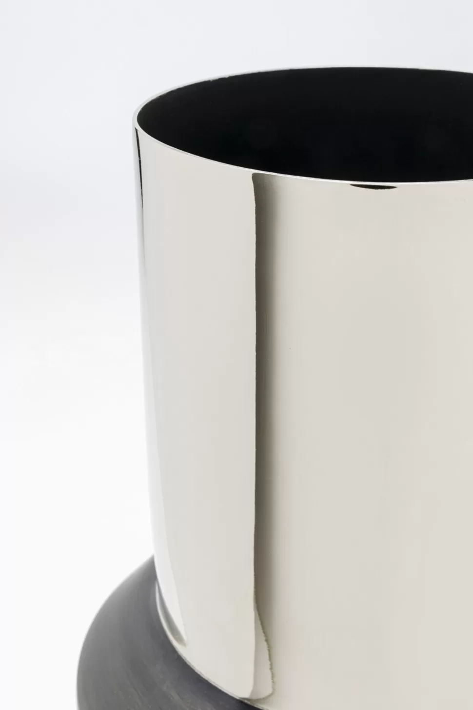 Wazony-KARE Design Wazon Czarno-srebrny Aluminium Ø20x51 Cm