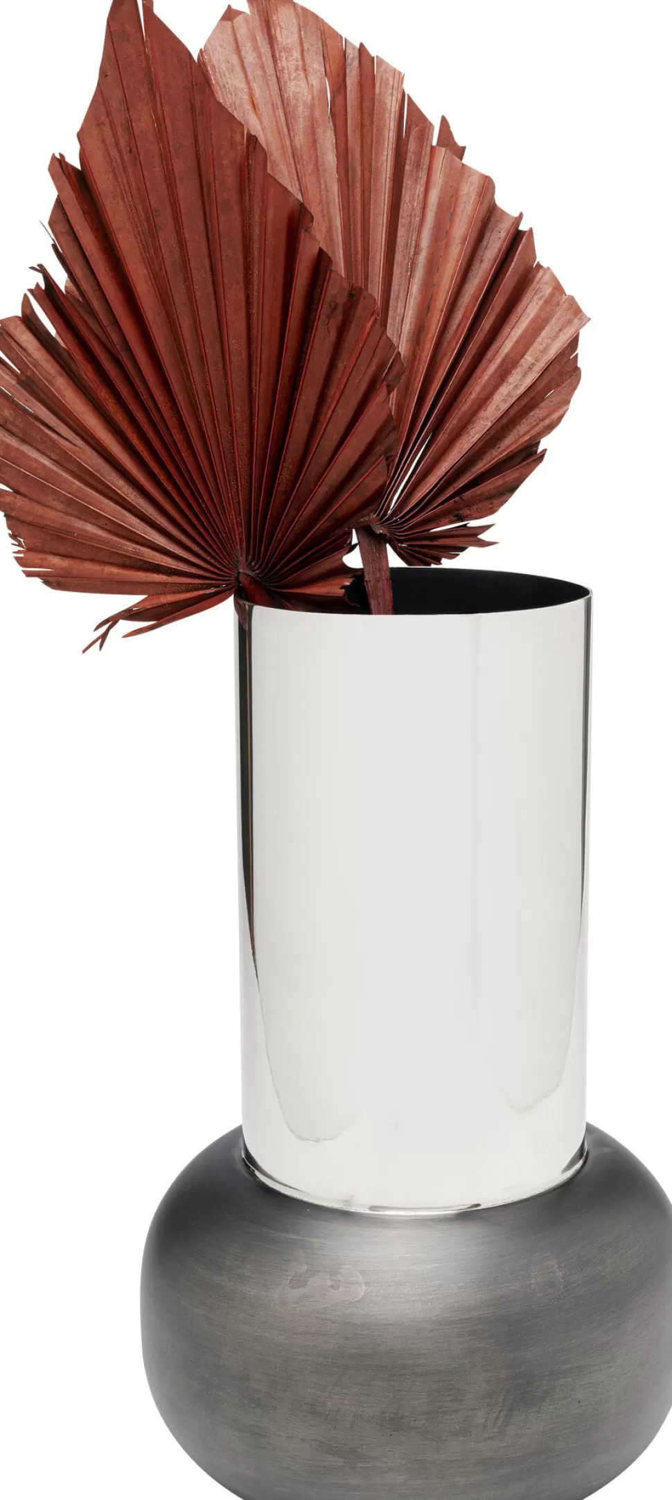 Wazony-KARE Design Wazon Czarno-srebrny Aluminium Ø26x42 Cm