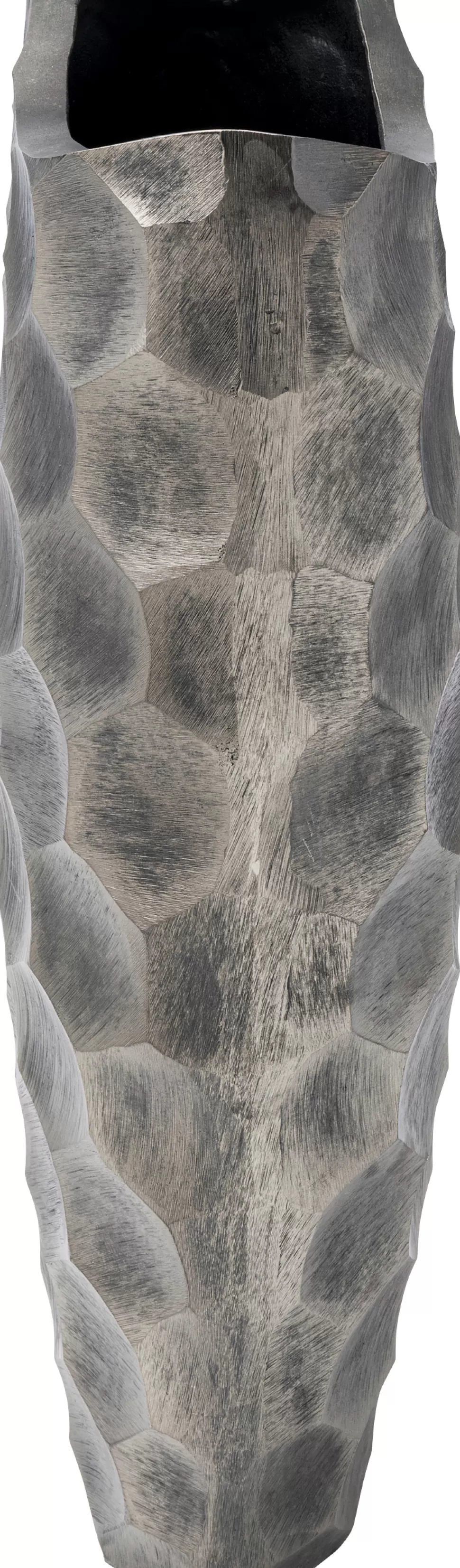 Wazony-KARE Design Wazon Dekoracyjny Aluminiowy Srebrny Antyczny 35x59 Cm Sześciokąty
