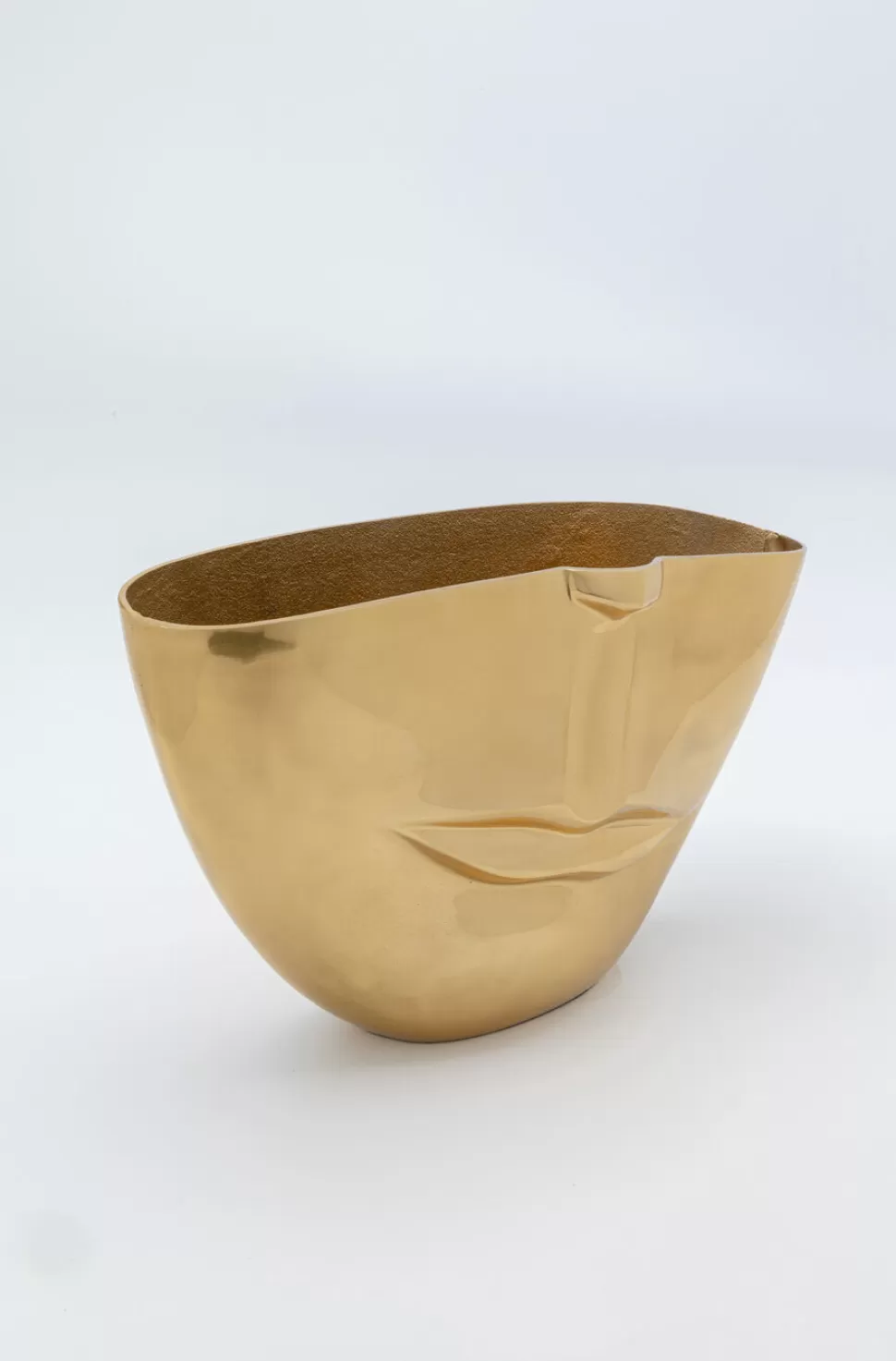 Wazony-KARE Design Wazon Half Face 46x29 Cm Aluminium Złoty
