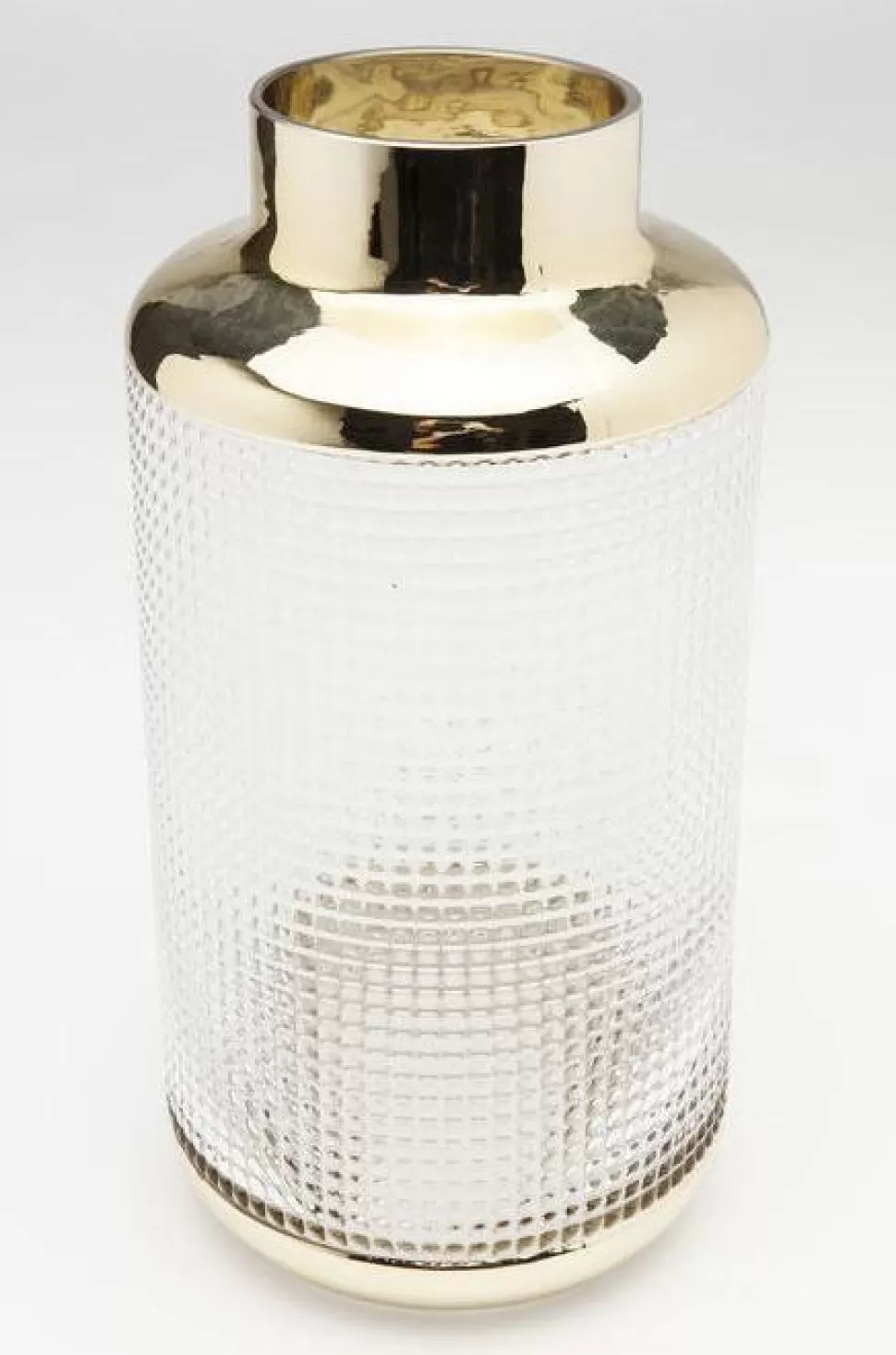 Wazony-KARE Design Wazon LA Noble ∅15x30 Cm Transparentno-złoty