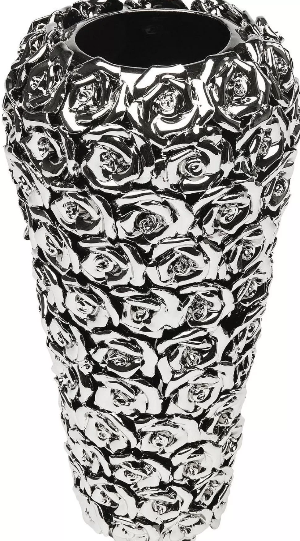 Wazony-KARE Design Wazon Rose Multi 18x37 Cm Srebrny