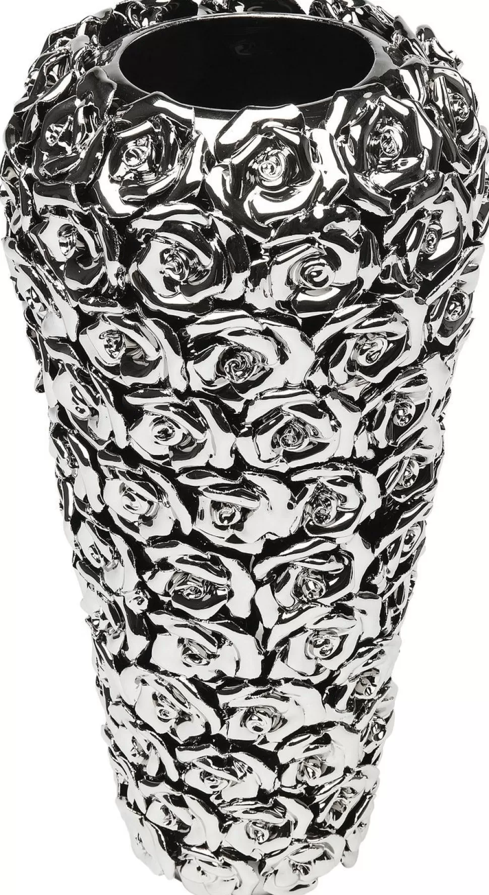 Wazony-KARE Design Wazon Rose Multi 22x45 Cm Srebrny