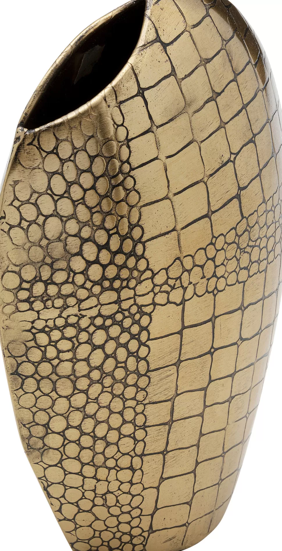 Wazony-KARE Design Wazon Stalowy Złoty Do Salonu 15x21 Cm