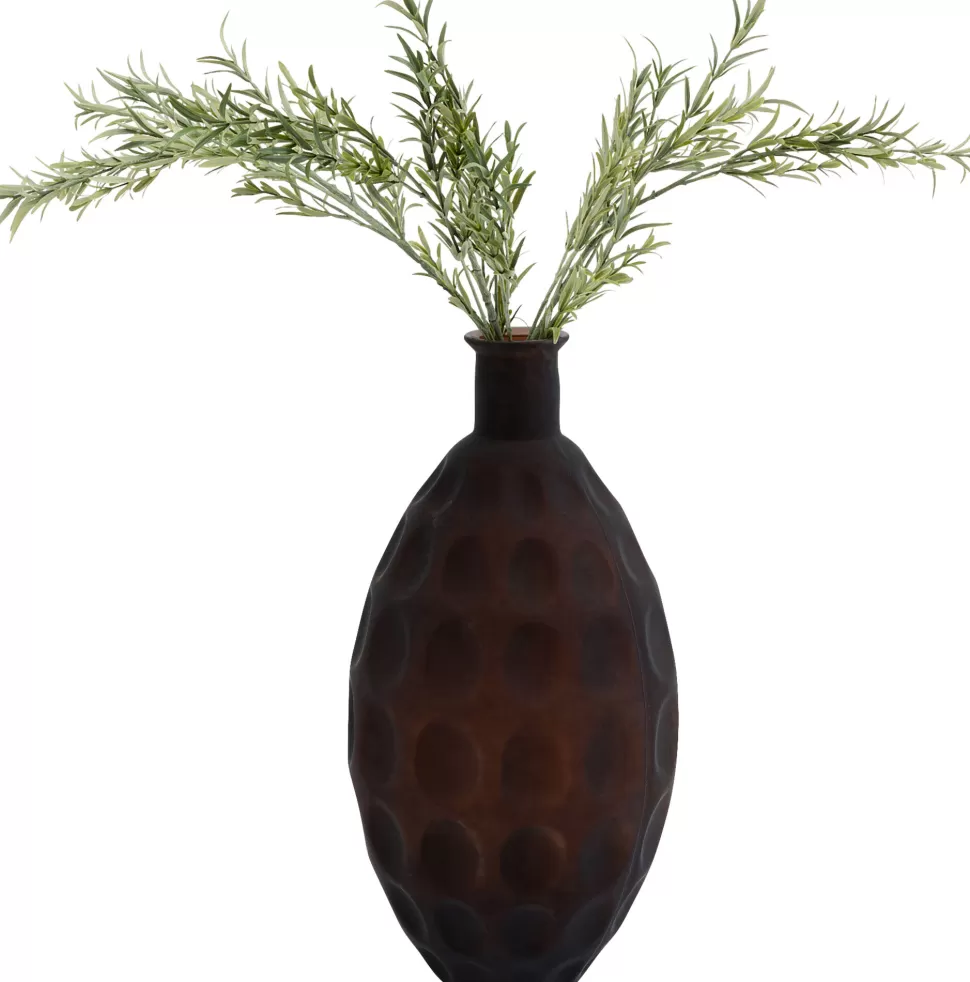 Wazony-KARE Design Wazon Szklany Brązowy Ø28x59 Cm Wzór Kółka