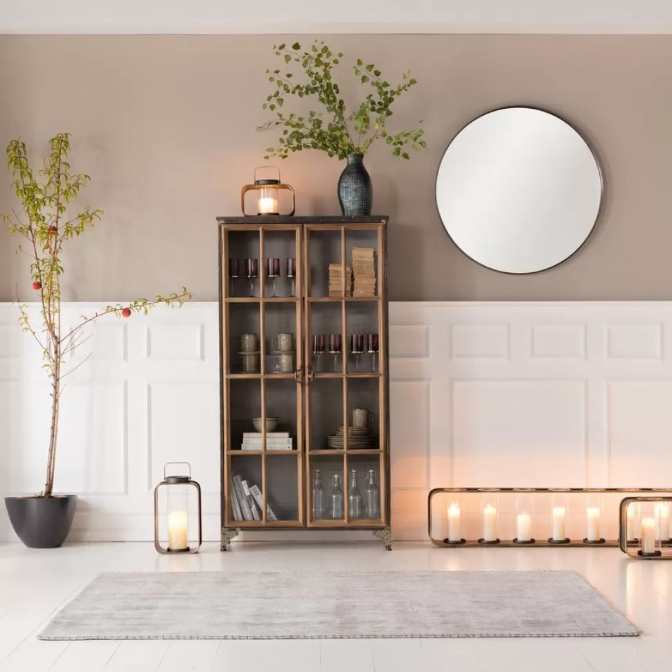 Witryny-KARE Design Witryna Kontor 187x97 Cm Szaro-drewniana