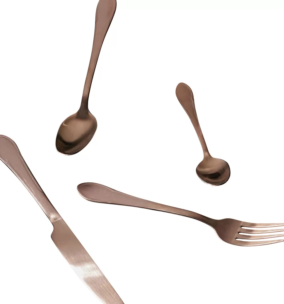 Zastawa Stołowa-KARE Design Zestaw 16 Sztućców Ze Stali Nierdzewnej Kolor Miedziany Matowy