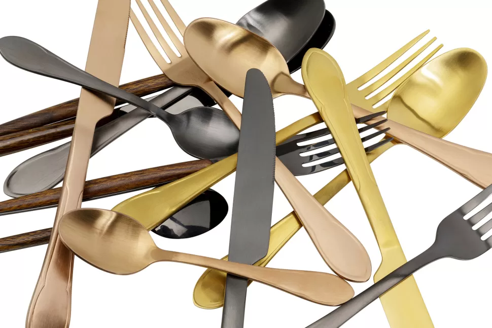Zastawa Stołowa-KARE Design Zestaw 16 Sztućców Ze Stali Nierdzewnej Kolor Miedziany Matowy