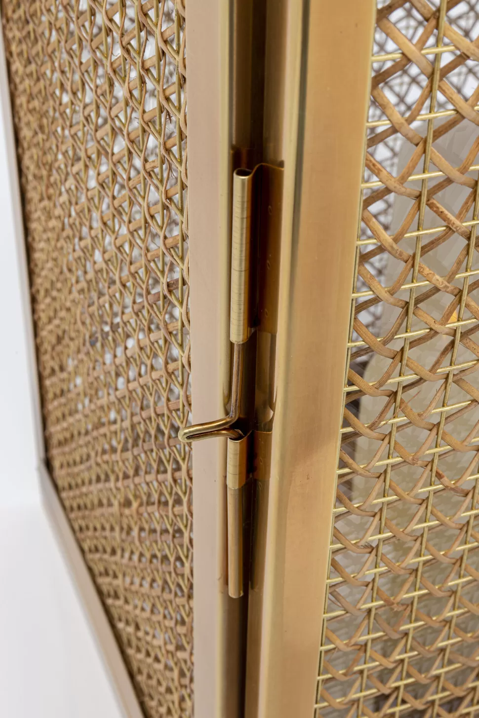 Lampiony I Latarenki-KARE Design Zestaw 2 Dużych Latarenek Złotych Ze Stali Nierdzewnej I Trawy Morskiej