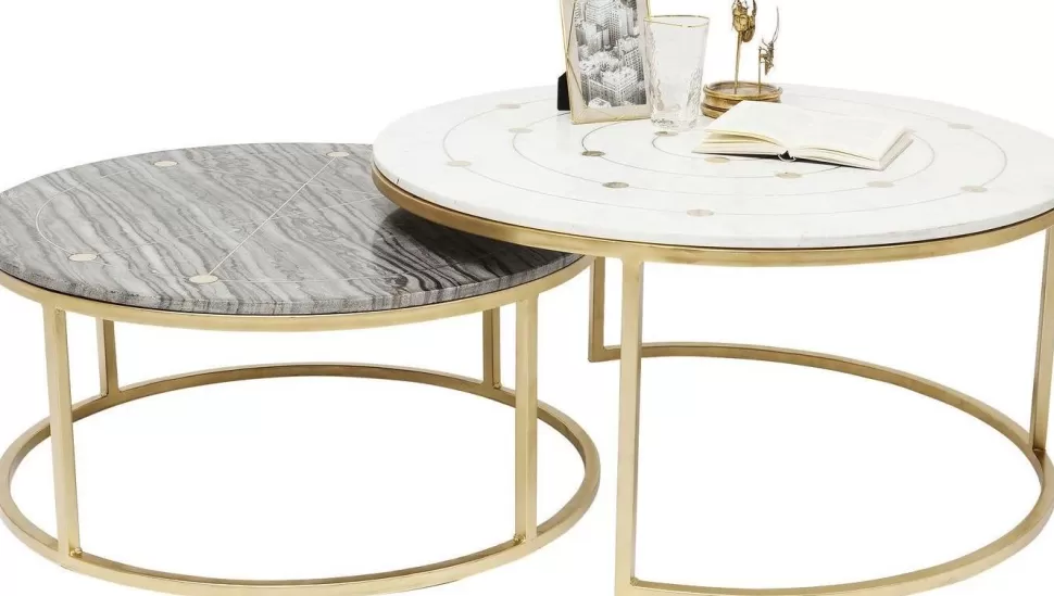 Stoliki Kawowe-KARE Design Zestaw Dwóch Stolików Kawowych Mystic Round Kolorowe Ø90