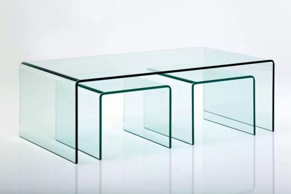 Stoliki Kawowe-KARE Design Zestaw Trzech Stolików Kawowych Clear Club Transparentne