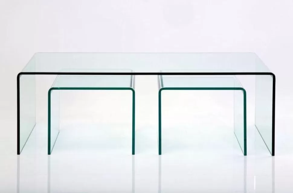Stoliki Kawowe-KARE Design Zestaw Trzech Stolików Kawowych Clear Club Transparentne
